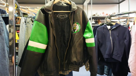 Celtics Leather Harbortec Jacket Medium