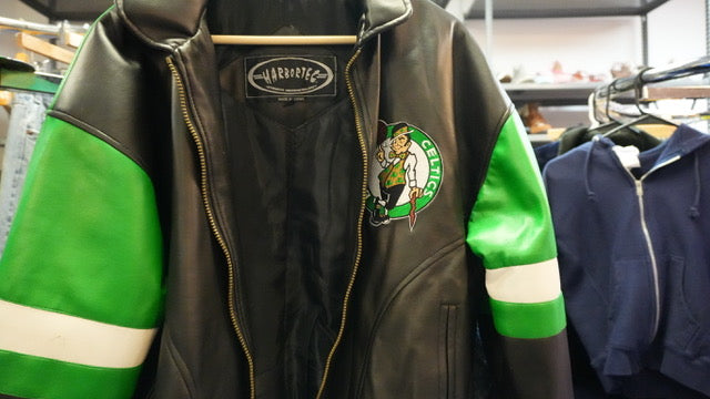 Celtics Leather Harbortec Jacket Medium