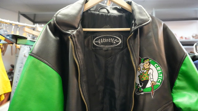 Celtics Leather Harbortec Jacket Medium